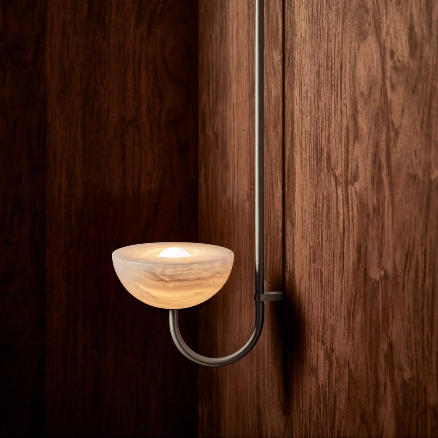 Aurelia Wall Light Small White Onyx & Brushed Nickel